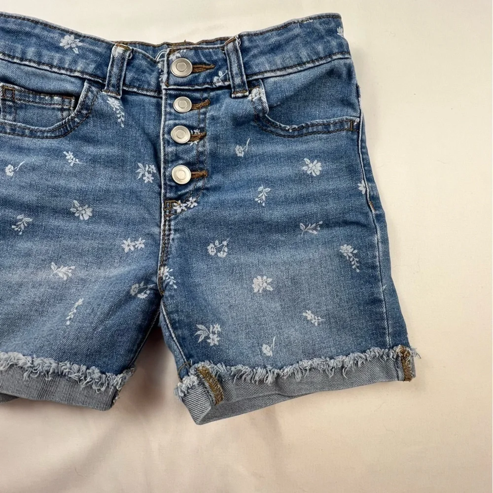 Wonder Nation - Girl’s Shorts - Size 7 - Med Blue Denim - Snap Front